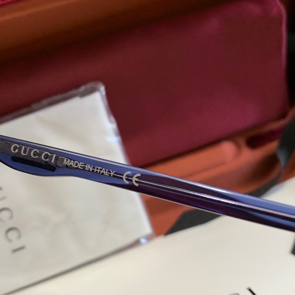 Auth.GUCCI 57 square transparent acetate logo UNISEX sunglasses - Picture 8 of 12